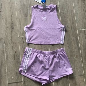 Adidas short and top outfit NWT